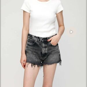 Moussy Vintage Black Denim Shorts 25